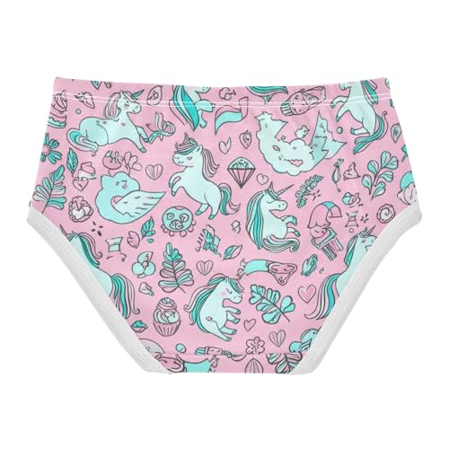 Cute Unicorns Pink Girl Panties Cute Girls Underwear Toddlers Cotton Fancy Briefs Underpants 2t2