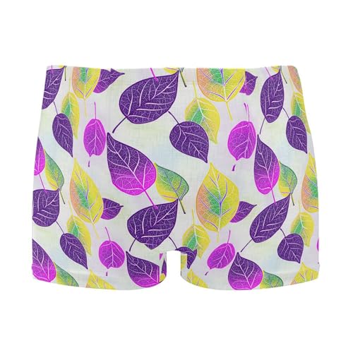 Purple Leaves Mens Swim Trunk Swimwear Bathing Suit Swim Brief Square Leg Board Short S B0404758
