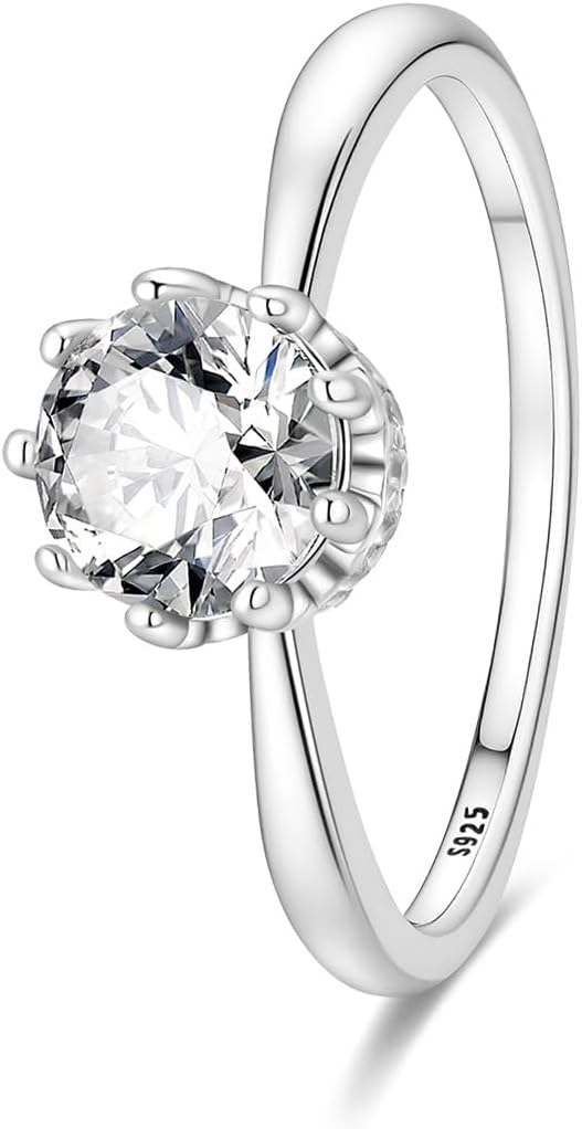 925 Sterling Silver Engagement Rings Sets,Bridal Rings,Wedding Love Promise Rings for Her Anniversary,Cubic Zirconia Simulated Diamond Ring Size 7-9