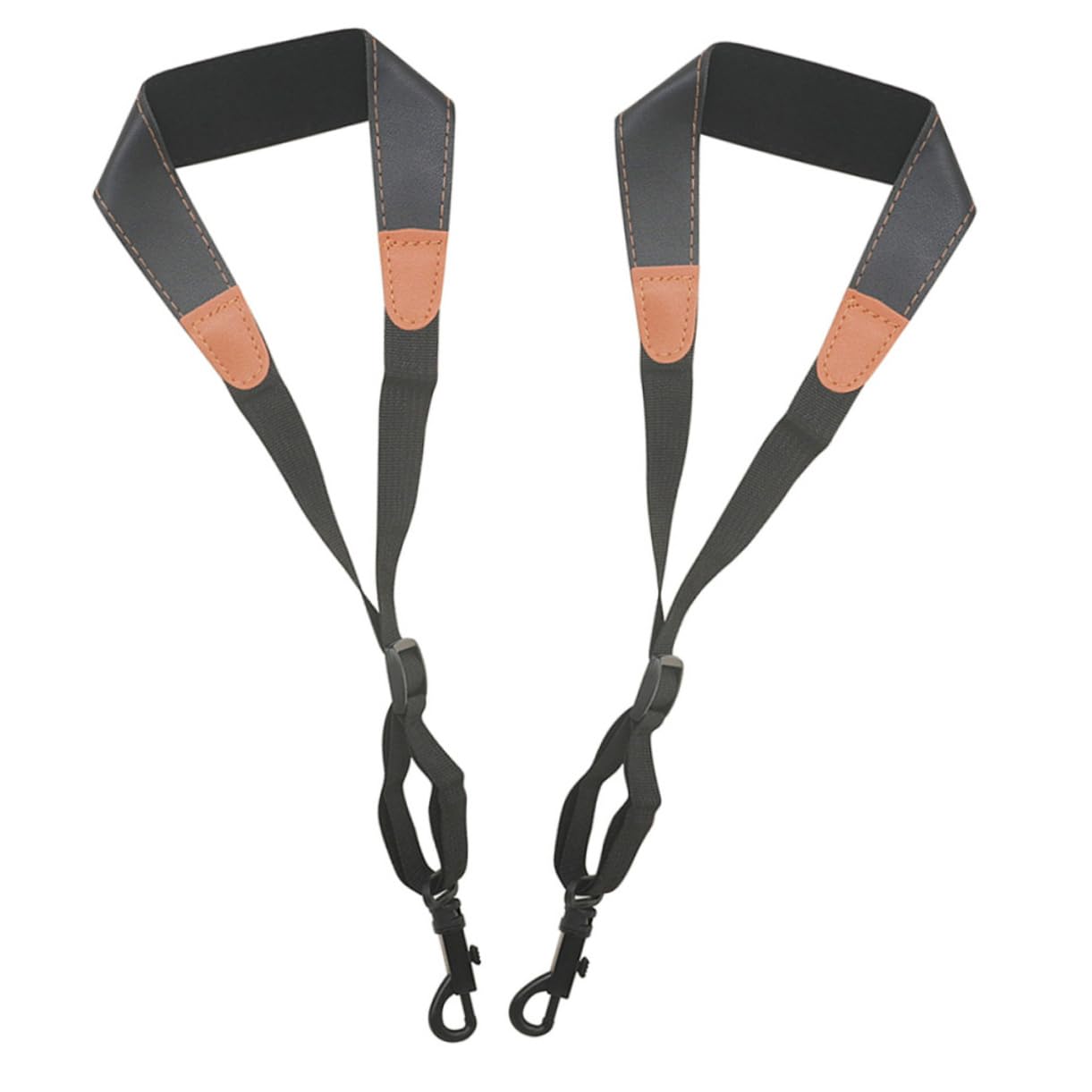 VANZACK 2pcs Adjustable Saxophone Neck Strap Leather Replacement Straps for Alto Tenor Saxophones Comfortable and Practical Design for Extended Wear and Easy Playing