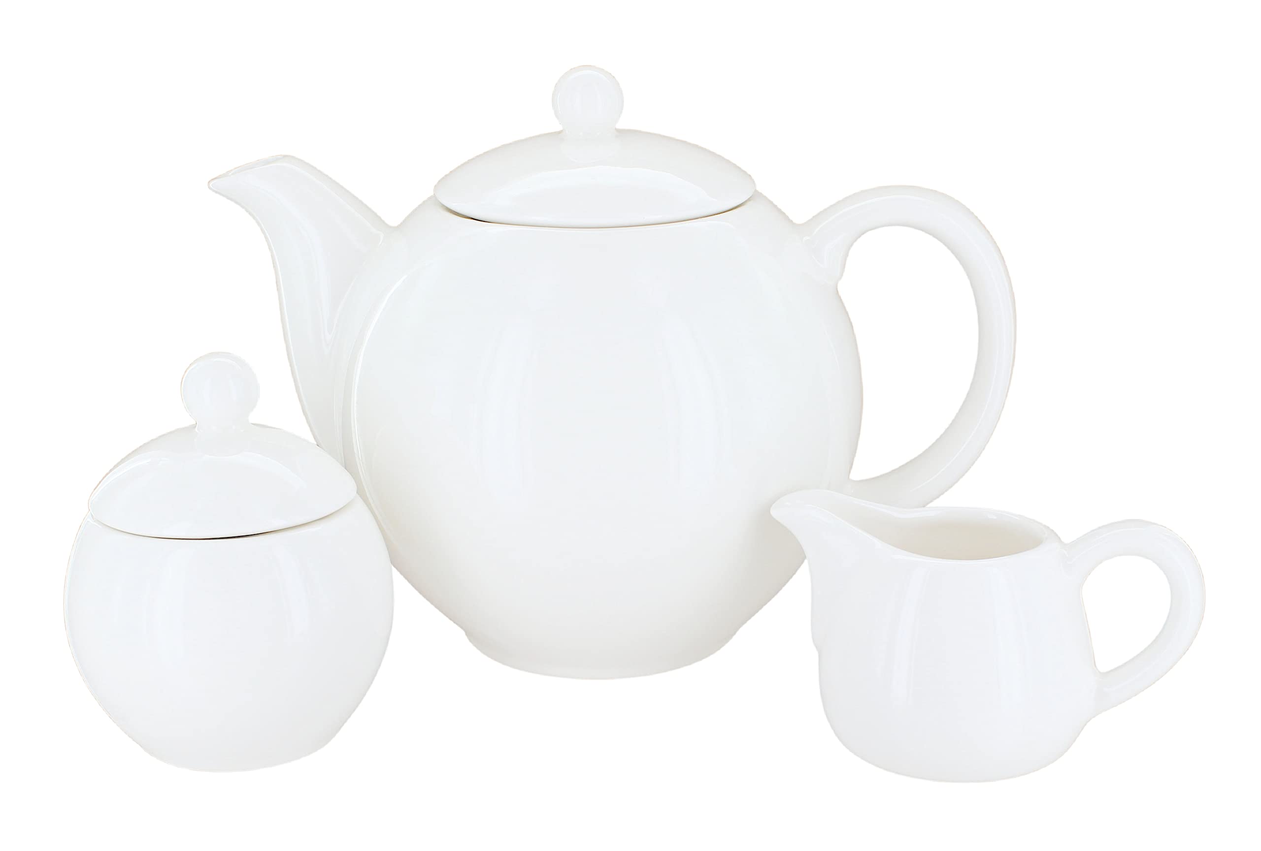Blue Rose Polish Pottery Miko Cream 3 Piece Tea Set