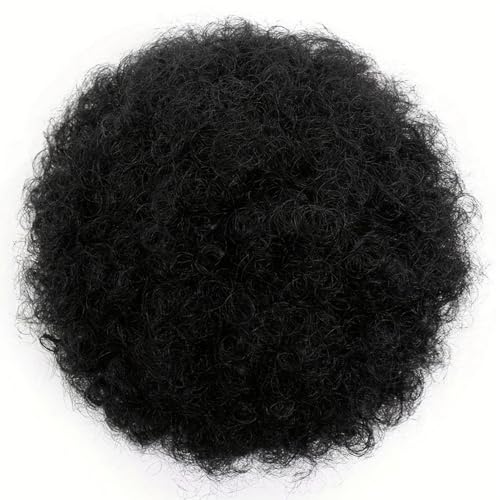 Cola de caballo afro puff para mujeres negras, cola de caballo con cordón afro puff, moño rizado de 8 pulgadas para mujeres negras, extensiones cortas rizadas naturales postizos