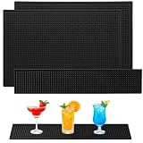 3 Stück Barmatte, 45x30+60×10cm Abtropfmatte Silikon Bar Matte für Barkeeper, Gastronomie, Café, Club, Restaurant, Küche, Hausbar, Tamper Matte für Espresso Station und Theken