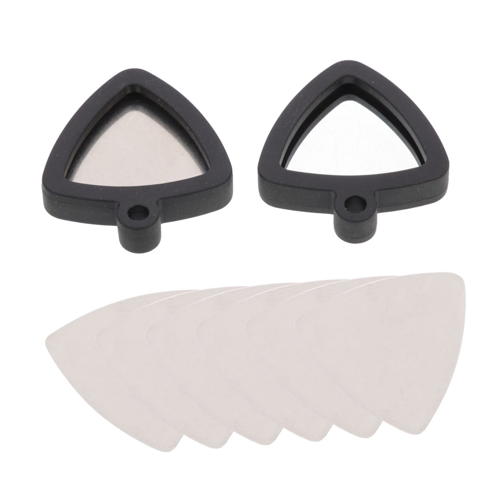 ibasenice 5sets Supporti Per Plettro Silicone Con Plettro Acciaio Inossidabile Accessori Per Chitarra Per Folk Elettrica e Acustica Pratico Per Musicisti