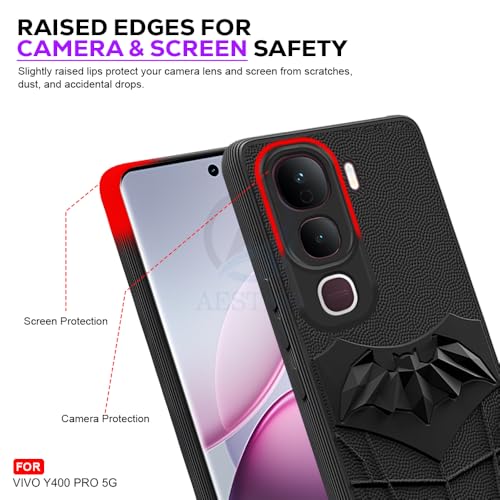 Image of AESTMO Back Cover for Vivo Y400 Pro 5G | Stylish | Soft Silicone | Shockproof | Camera Lens Protection Back Cover for Vivo Y400 Pro 5G (Black)