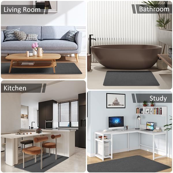 Miniatura 4 de Tapete para silla de oficina para suelo de madera dura y azulejos, tapete antideslizante para silla de escritorio de 55 x 35 pulgadas, tapete de