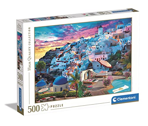 Clementoni - Puzzle Adulto 500 Piezas Vistas en Grecia - Desde 14 a&ntilde;os (35149)