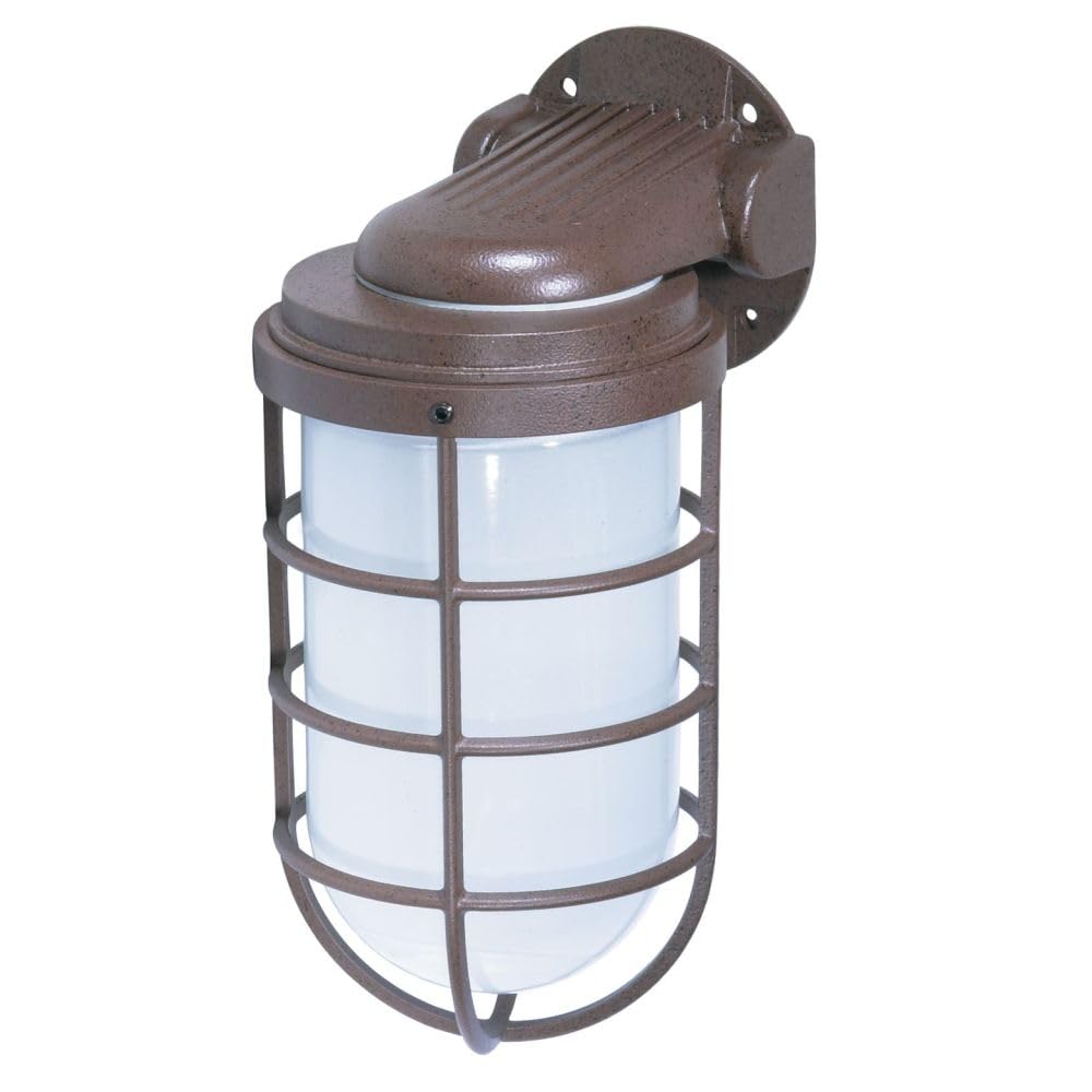 Nuvo Lighting SF76/623 Industrial Style Large Heavy Duty Aluminum Durable Outdoor Wall Mount Porch and Patio Light with Frosted Glass, Old Bronze