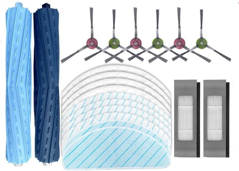 INF Spare Parts Accessories for Ecovacs T9AIVI+/AIVI Robot Vacuum Cleaner, Includes 2 x Main Brush, 6 x Side Brush, 10 x Cloths, 2 x Filters