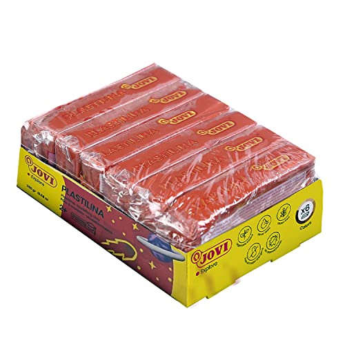 Image of Jovi Plastilina Brown Non-Drying Modelling Clay for Art & Craft Pack of 6 Bars - 50gms Each Non-Toxic Gluten Free Fine Motor Skills, Moulding, Pottery Sculpting Project Work with Dough