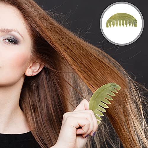 Mobestech Jade Hair Comb Scraping Comb Jade Massage Head Massage Scraper Guasha Stone Hair for Head - Image 8