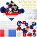 FineCheer 46 Pcs DIY Puerto Rico Graduation Cap Decoration Kit Red White Blue Dominican Republic Flower 3D Butterfly Rhinestone Pearl Letter Sticker Glitter Paper for 2026 Grad Hat Topper Party Decor
