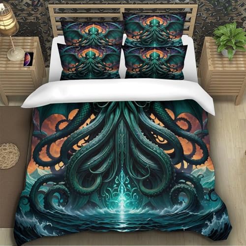 Parure de lit 3D imprimée chat en microfibre premium résistante aux lavages