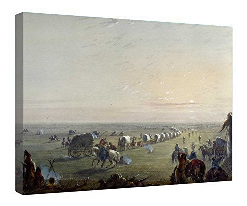 Tableau Oregon Trail encadré en bois 40x50 cm de style vintage pour une déco murale authentique