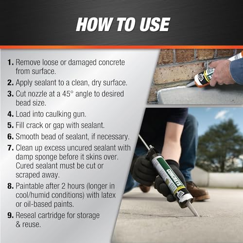 Image of DAPConcrete Watertight Filler and Sealent 10.1 Ounce Gray | Pack of 2