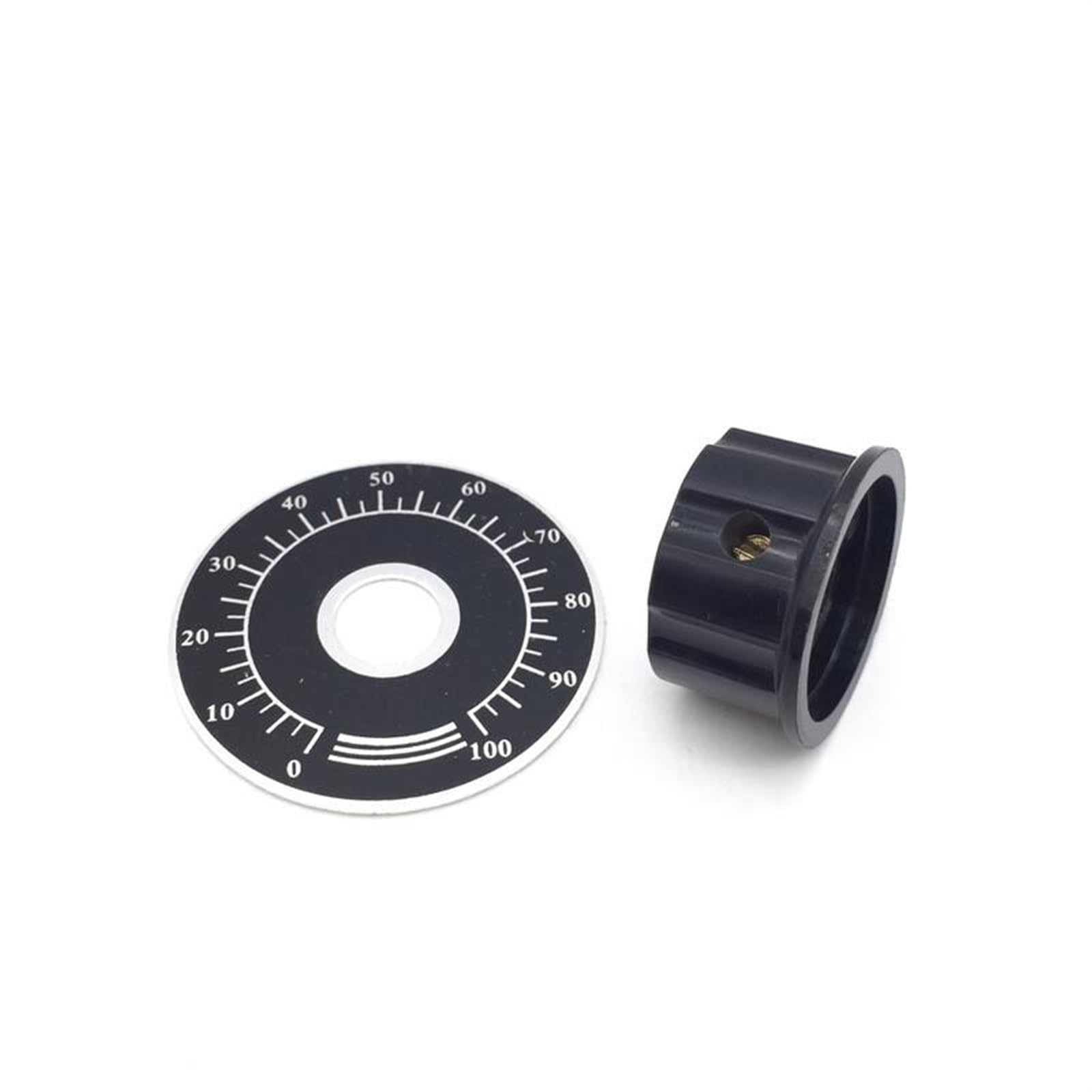 Juego de 10 tapas de perilla de potenciómetro de MF-A03, núcleo de cobre de 6mm con escala de perilla de potenciómetro 0-100 WTH118, escala digital