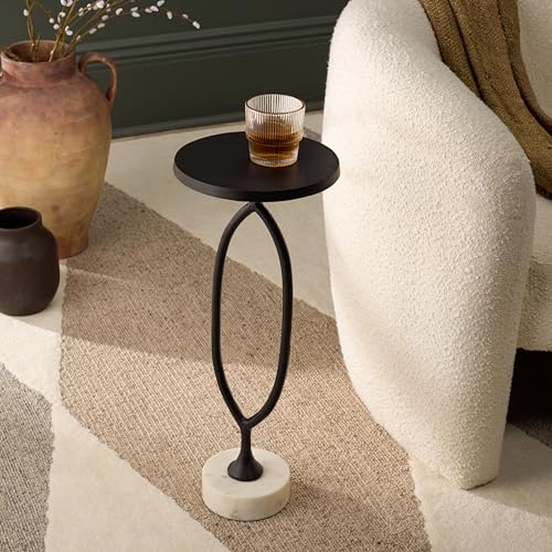 SAFAVIEH Home Collection - Malachy Side Table, Round Black Top