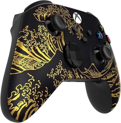 Image of Custom Controllerzz Wireless Controller for Microsoft Xbox Series X /S & Xbox One - Soft Touch Feel - Custom Series X /S Controller (X /S Golden Waves)