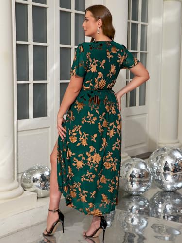 Image of BerryGo Women's Velvet V Neck Wrap Semi Formal Dress Cocktail Party Maxi Dress for Wedding Guest