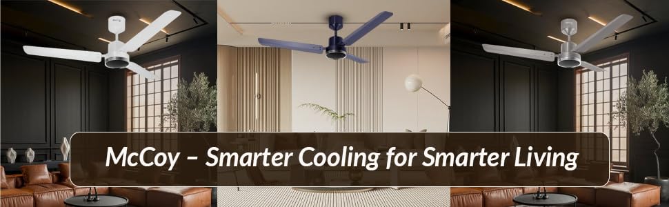 Image of McCoy Velox BLDC Ceiling Fan, 30W, Energy Efficient, 1200mm, 3 Blade, Hi Performance BLDC Motor, 3Year Warranty (Indigo Blue)