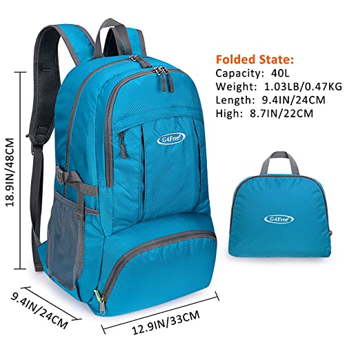 Image of G4Free 40L Lightweight Packable Hiking Backpack, Waterproof Travel Daypack