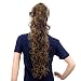SWACC 24-Inch Long Messy Curls Claw Clip Ponytail Extensions Synthetic Clip in Drawstring Curly Ponytail Hairpiece Jaw Clip Hair Extensions (12#-Light Brown)