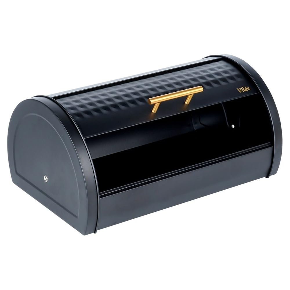 Vilde Panera de metal negro 38 x 28,5 x 18 cm