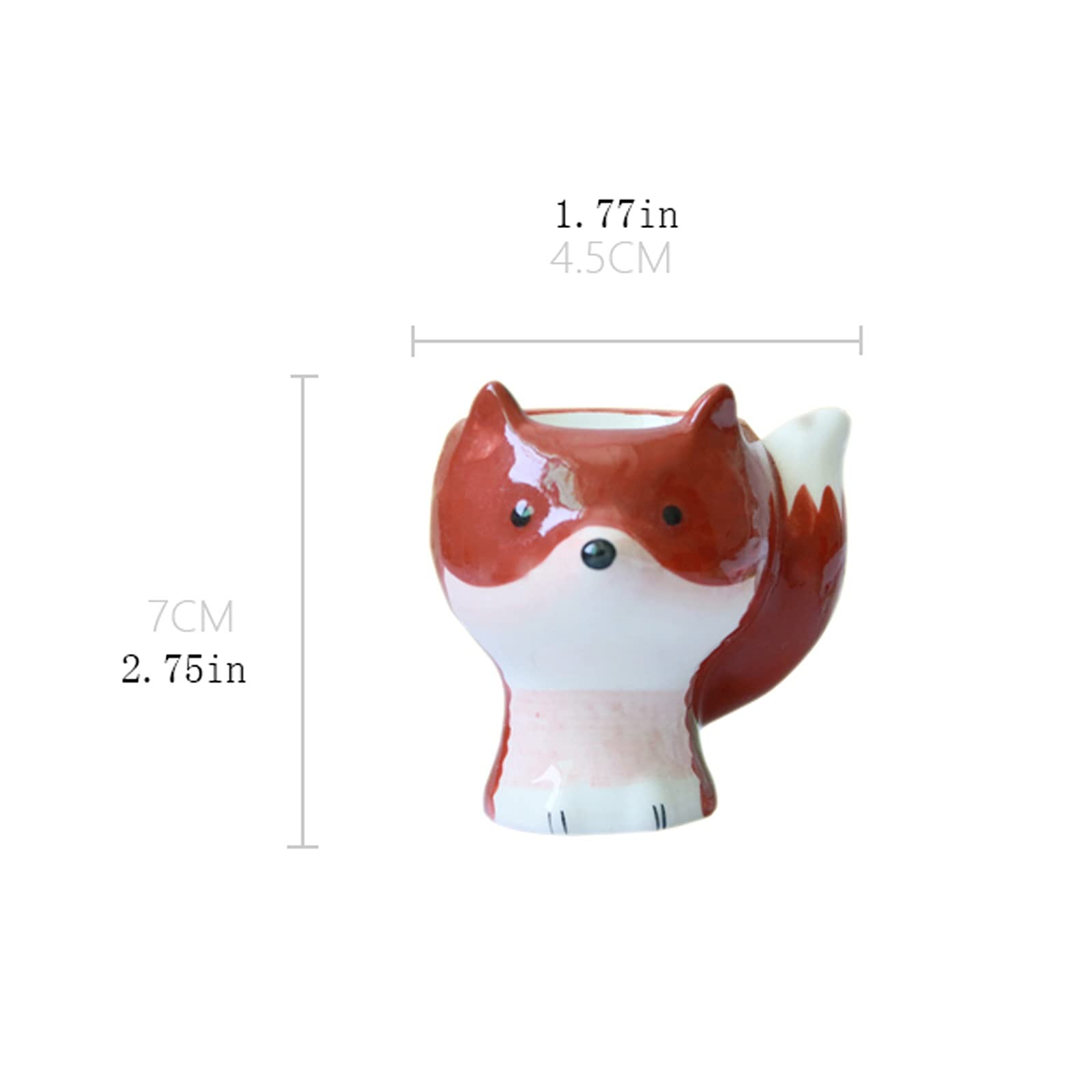 Fouets pour la Cuisine Coquetier en céramique Écureuil Roux créatif Plateau à Oeufs Peint à la Main Petits Ornements Mignons Petit déjeuner pour Enfants Coquetier Petite Tasse Fouet à fouetter Good