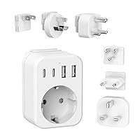 JSVER Adattatore da Viaggio, Adattatore da Viaggio Universale con 4 Porte (2 USB C)