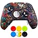 Produktbild 9CDeer 1 Stück von Transferdrucken Silikon Abdeckung Haut Ärmel Fall Cover Skin Hülle Monster 6 Thumb Grips Aufsätze zum Xbox Elite Wireless Controller Kompatibel mit Stereo Headset Adapter