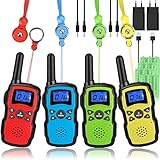 4 walkie talkies amazon ❤️💚💛💙 【Transmisión de larga distancia】: par de radio familiar con 8 canales, hasta 3000 pies en condiciones de vecindario, hasta 10,000 pies en condiciones abiertas. Función de tono de llamada y bloqueo de teclas para evitar cambiar la configuración