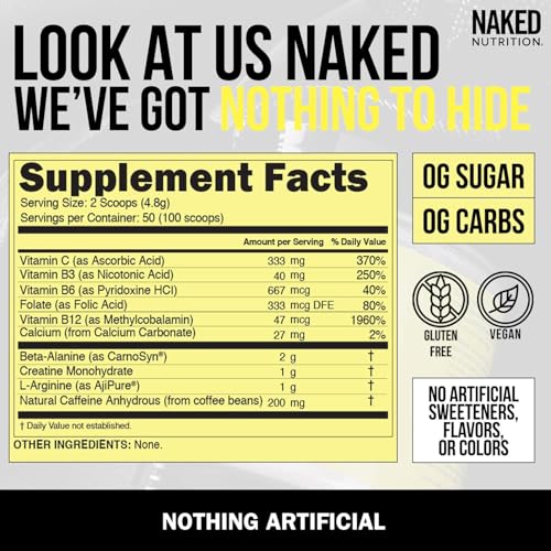 Naked Nutrition ENERGY01 Naked Energy - Pure Pre Workout Powder thumb #3