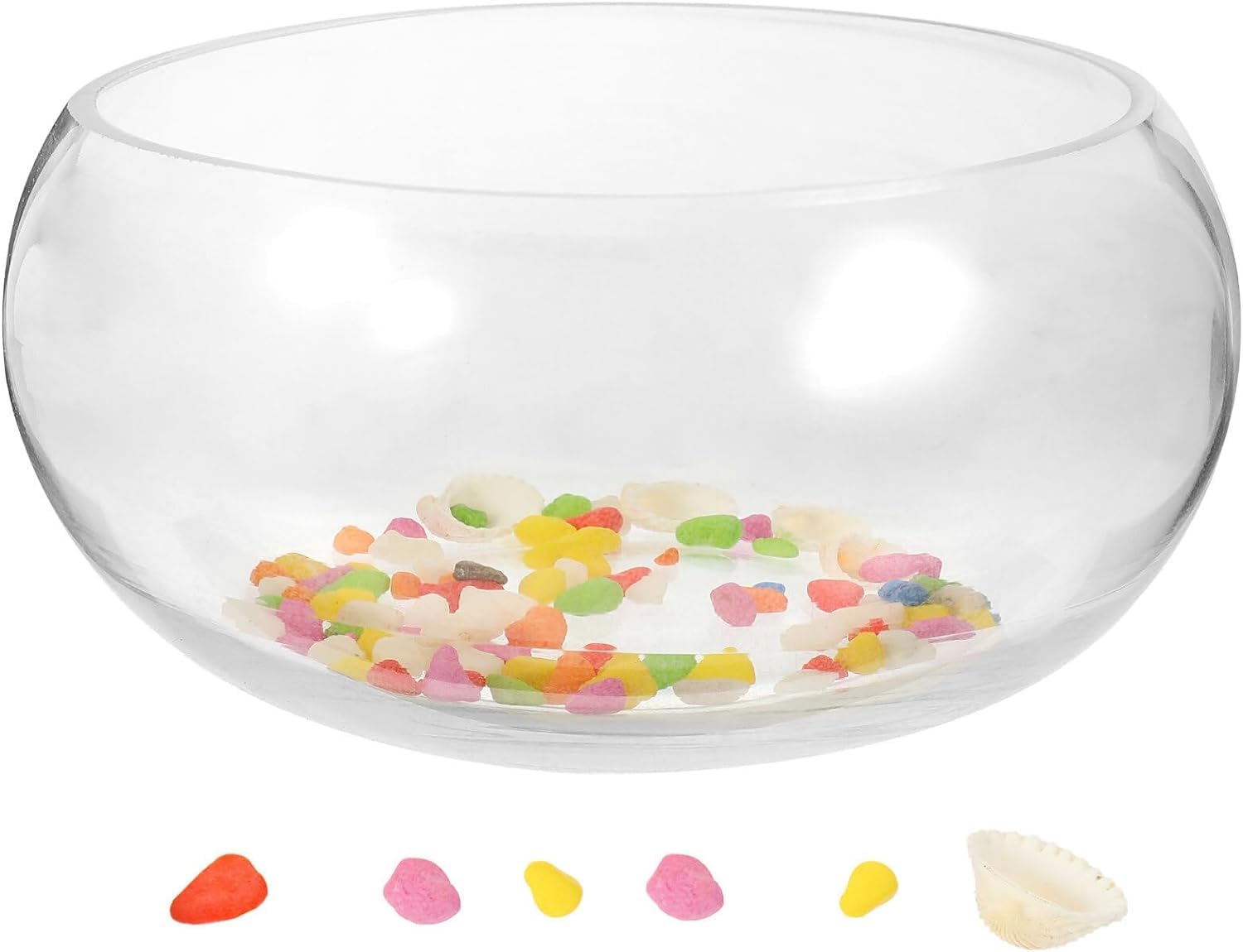 Cuenco de cristal para pecera, jarrón de cristal, cuenco de boca ancha, terrario redondo, pecera pequeña, para centro de mesa