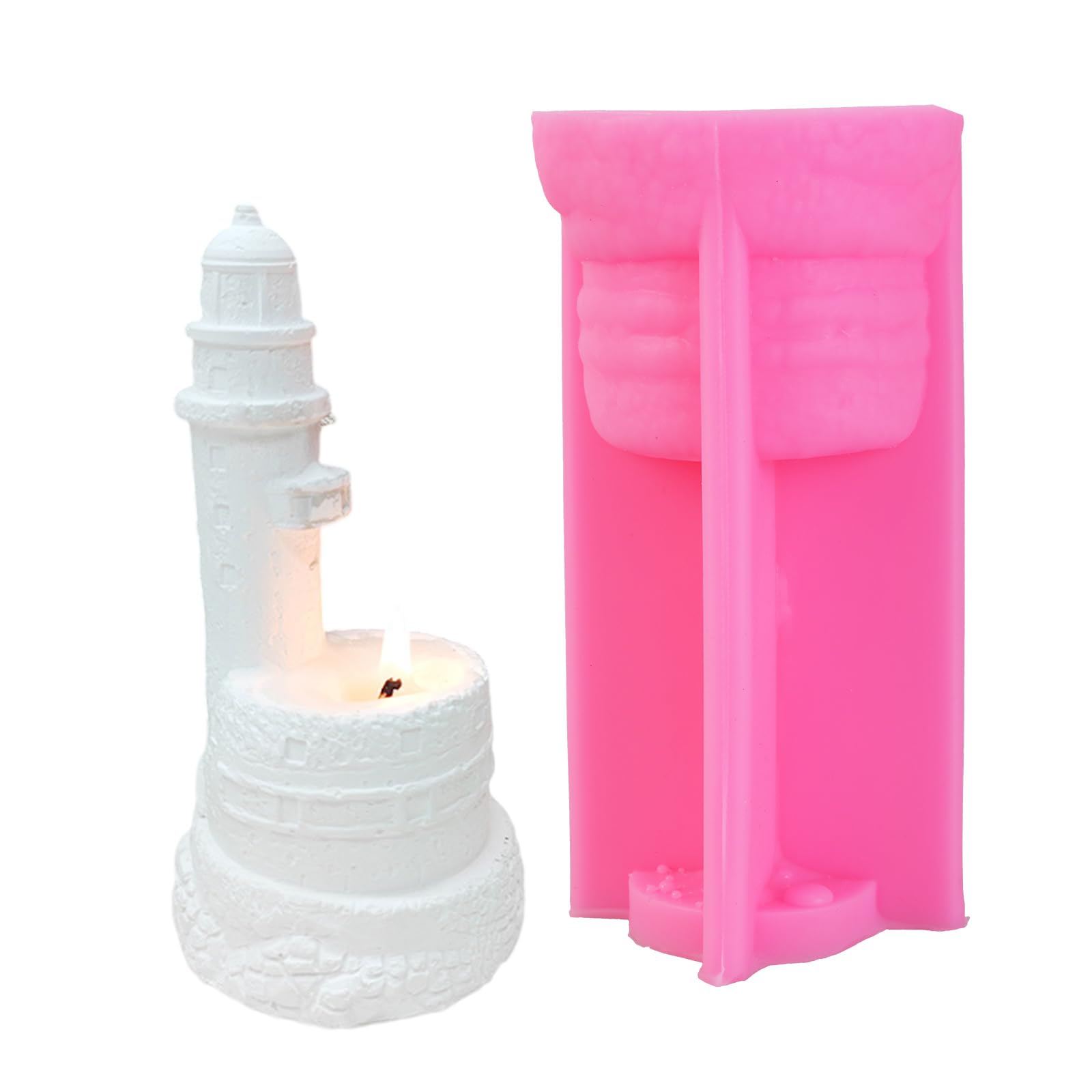 Buxuaaaa Lighthouse Resin Silicone Molds for Epoxy Resin, Holder, Tealight Holder, Lighthouse Silicone Cup Molds Craft