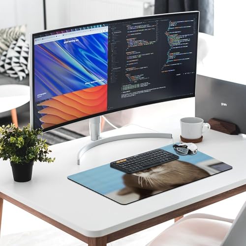 Tapis de souris grand format motif loutre pour bureau et maison - 6
