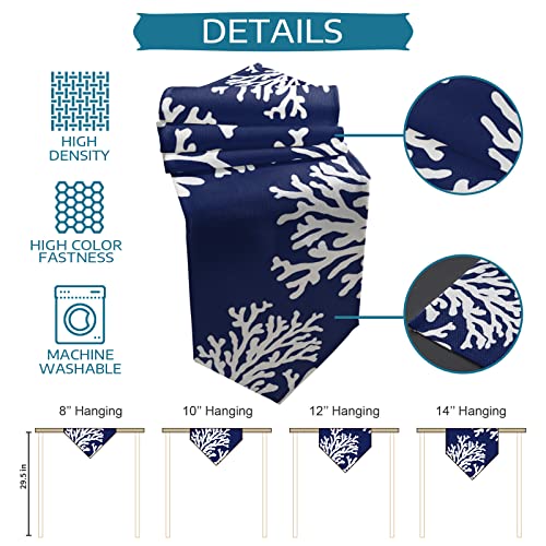 Scominoc Table Runner 36 Inches Long - Orange Coral Farmhouse Kitchen Tablerunner, Summer Beach Nautical Seaside Coastal Dresser Scarves Table Runners For Kitchen Island/Party, Small 13" X 36" #TOP6