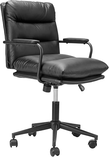 Cómoda moderna de piel sintética, silla de tecnología de uñas, con respaldo medio ajustable, silla de oficina con ruedas, silla de computadora de disponible en Yaxa El Salvador