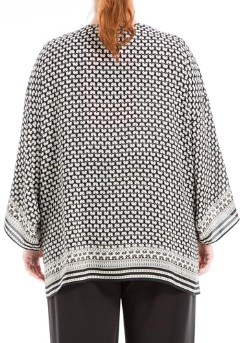 Image of Max Studio Women's Plus Size Casual Long Sleeve Poly Crepe Printed Everyday Kimono