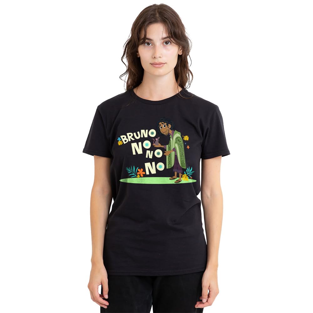 Disney Women's Black Encanto Bruno No, No, No T-Shirt, Small