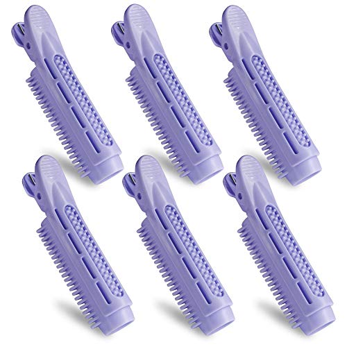 Second Generation Volumizing Hair Root Clip, 6PCS DIY Fluffy Curler Hair Self Grip Root Natural Fluffy Clips Clamps Styling Tool Rollers For Women Girl (Purple)