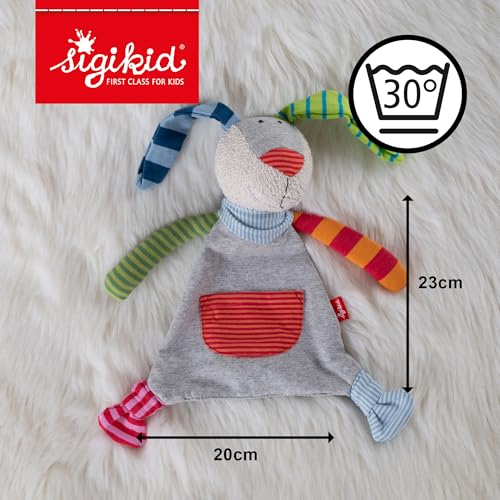 SIGIKID Schnuffeltuch Hase Ringel Dingel Baby Schmusetuch - Spielzeug Stofftier Kuscheltier – Stofftuch für Neugeborene - Plüschtier zum Trösten für Babys und Kleinkinder ab Geburt geeignet