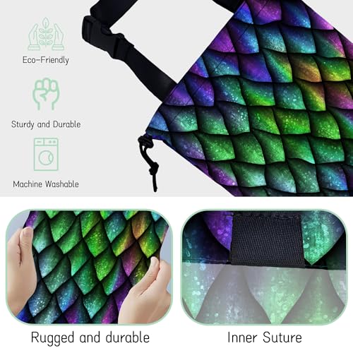 Image of Dragon Scales Car Trash Bag,Hanging Drawstring Car Garbage Bag,Waterproof Canvas Car Back Seat Organizer with Adjustable Buckle,for Vehicles,SUVs,Camping,Road Trips