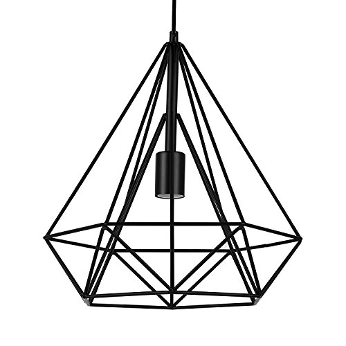 icase4u Retro antigo industrial metal gaiola candeeiro suspenso de teto moderno minimalista criativo suporte de lâmpada perfeita para cozinha / sala de jantar / quarto / café / bar / fábrica (25 cm