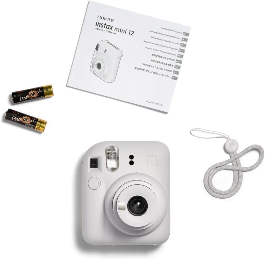 Image of Fujifilm Instax Mini 12 Instant Film Camera (Clay White) w /Case + Extra Film