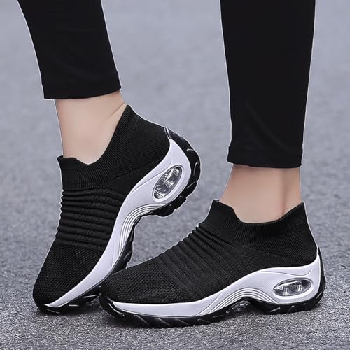 Image of Non Slip Work Shoes Women, Slip On Sneakers Women,Work Shoes Walking Gym Nurse Mesh Casual Fashion Sneakers Comfort Breathable Lightweight