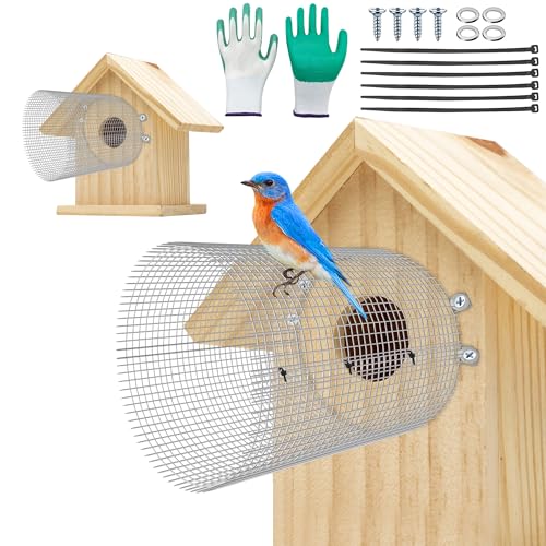 1 Pcs Bluebird House Predator Guards, Metal Bird House Wire Entrance Guard and Hole Protector, Snake Guards for Eastern Bluebird and Their Babies Safe