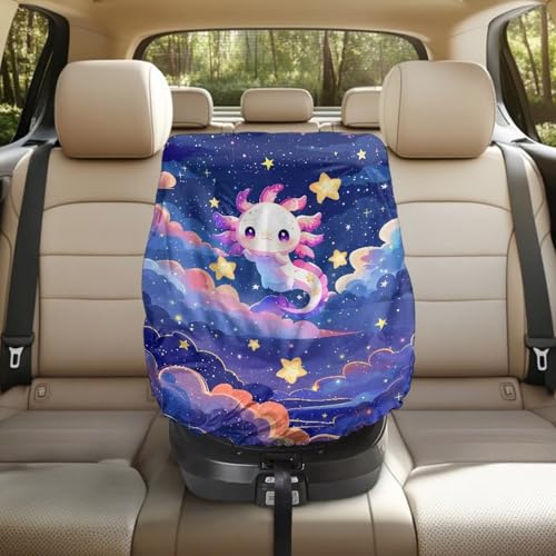 Image of XYZCANDO Axolotl Print Baby Car Seat Cover Cartoon Summer Carseat Cover Protect from Sun /Hot Days UV Rays Protective Baby Car Seating Sun Shade Cover for Travel Car Accessories 2025