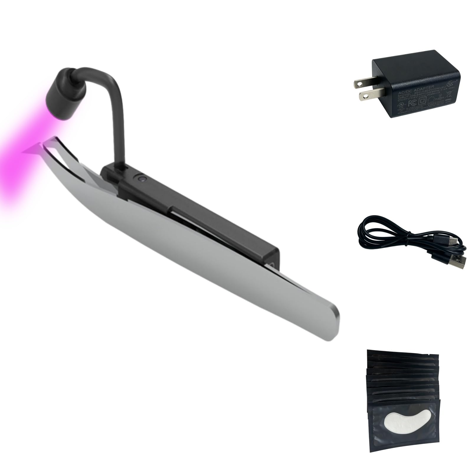 Photo 1 of Led Uv Lash Lamp Flash Cure Light for Eyelash Extension,Eyelash Extension Tweezers with Gooseneck Light,for Eyelash/Nail Tech,Portable Mini Handheld Beauty Flash Cure Pen