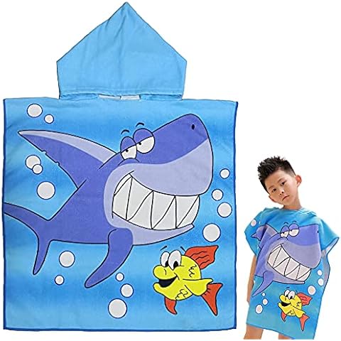 FANDE Kind Poncho Handtuch für Strand Schwimmen Bad Kapuzenhandtuch Cover