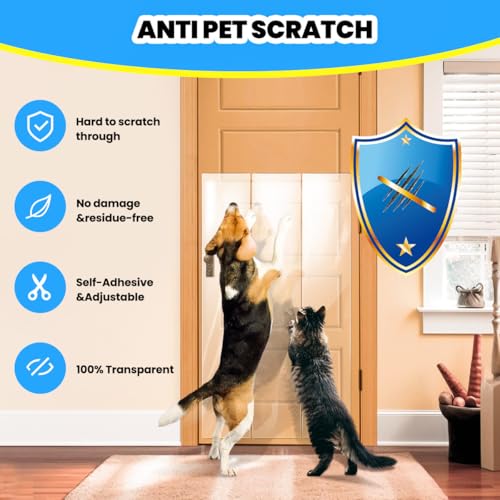 Image of Cat Scratch Furniture Protector: Cat Anti Scratch Tape - Door Protector from Dog Scratching (197in x 15.7in)